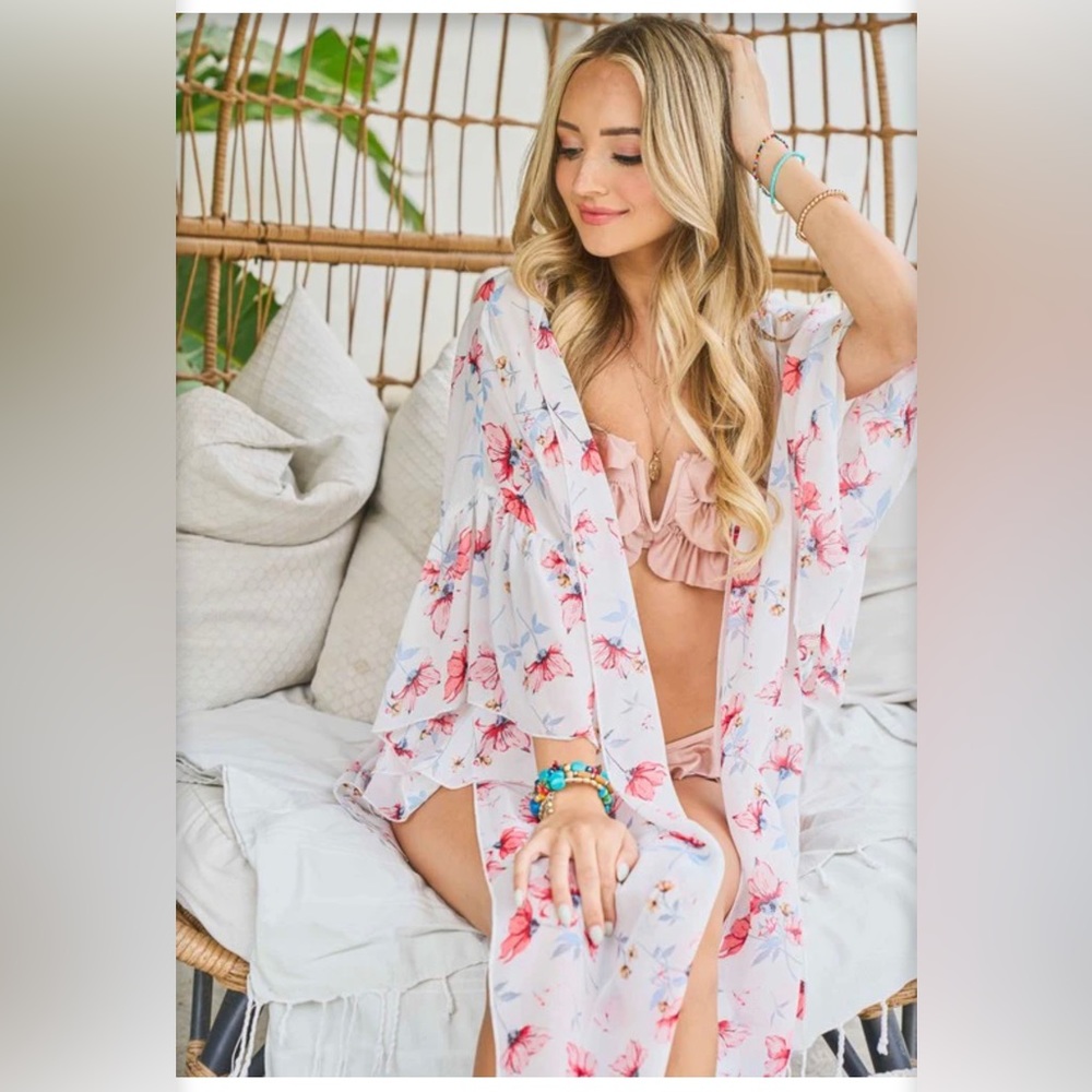 Floral Print Kimono Cardigan